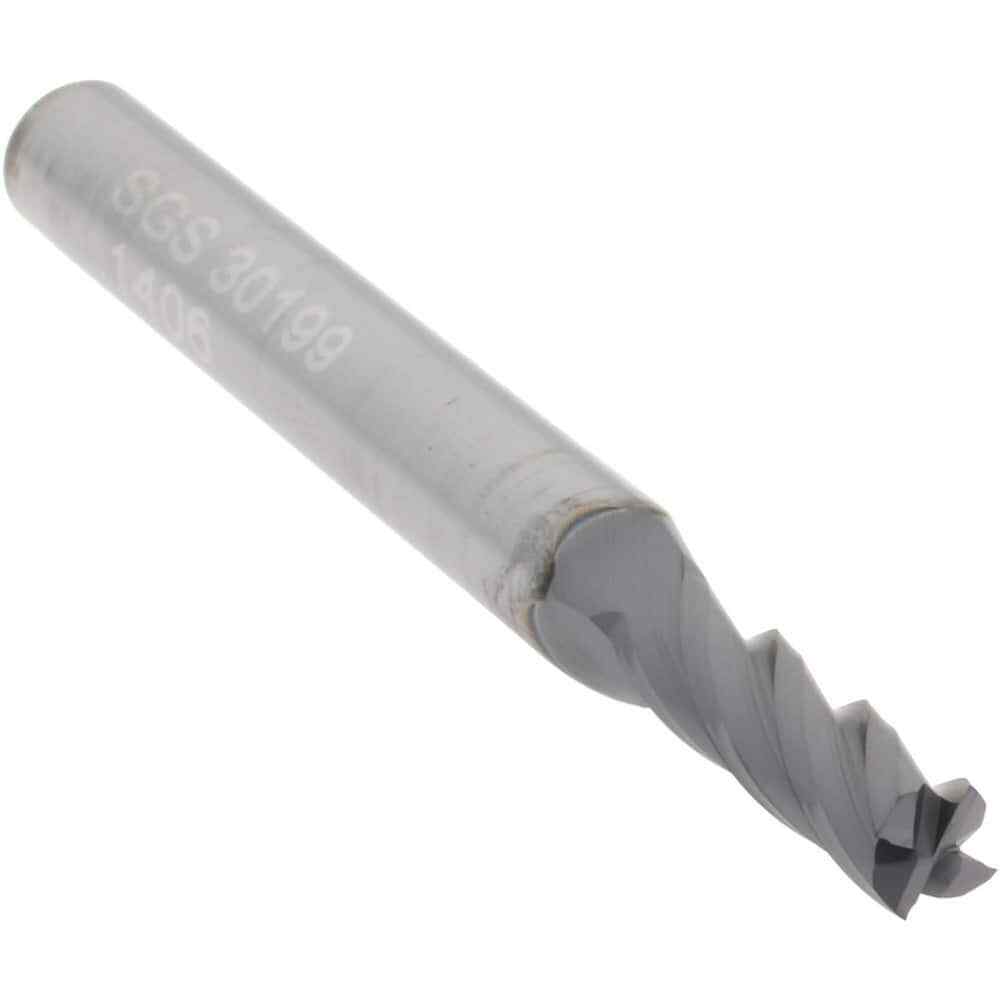 SGS 30199 Square End Mill: 9/64″ Dia, 1/2″ LOC, 3/16″ Shank, 2″ OAL, 4 Flutes