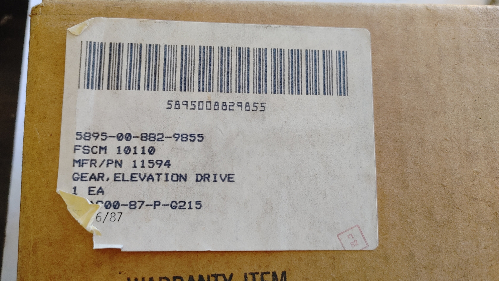 Scientific Atlanta Inc. 11594 Gear, Elevation Drive