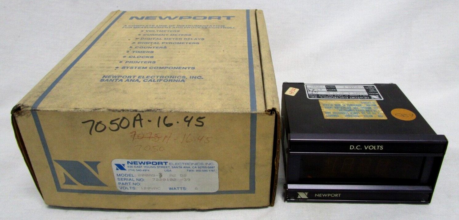 NEW NEWPORT ELECTRONICS 200AS-3-A2-C1-D2 DIGITAL VOLTMETER
