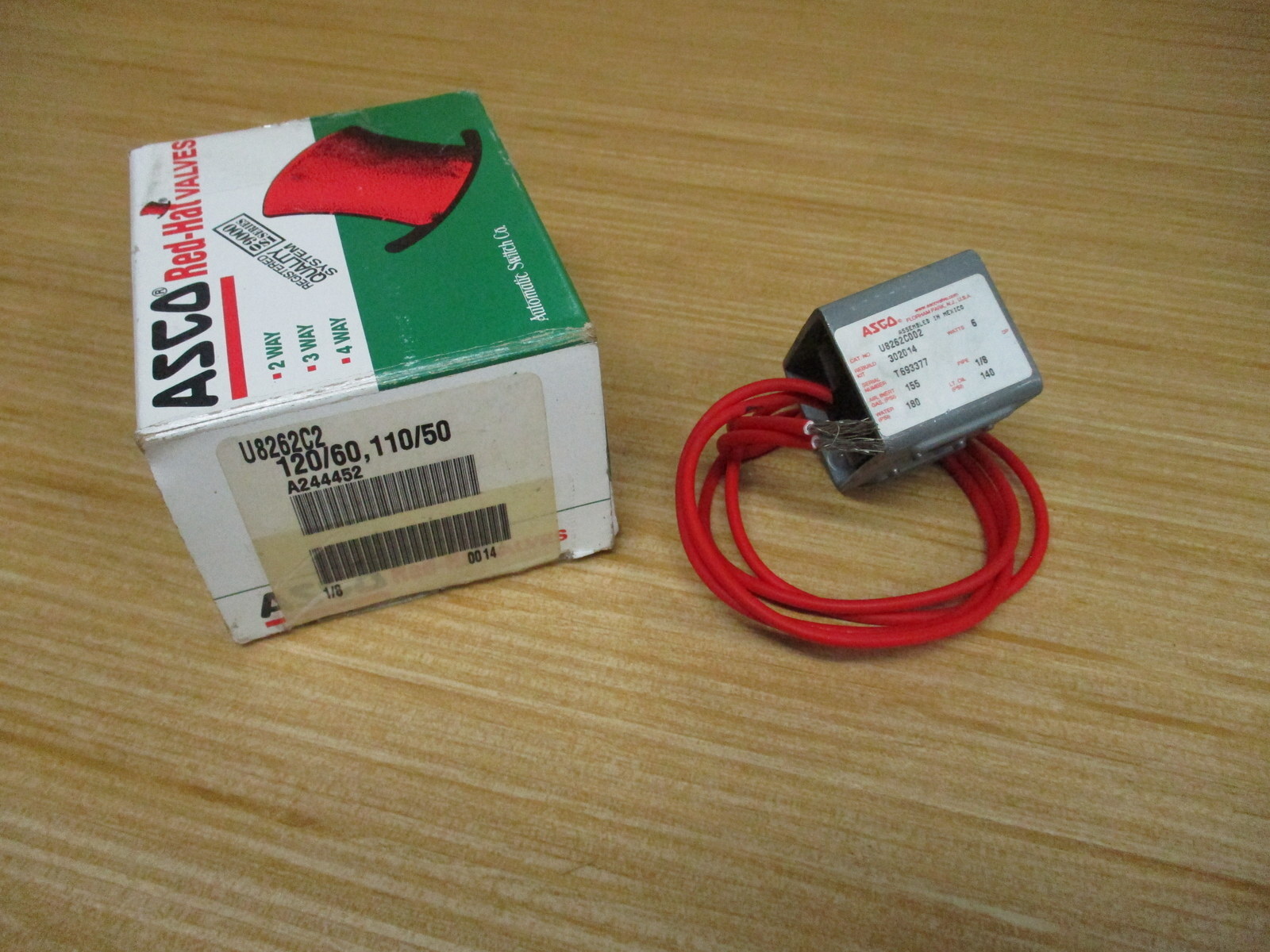 Asco U8262C002 Solenoid Valve 302014 Coil Only