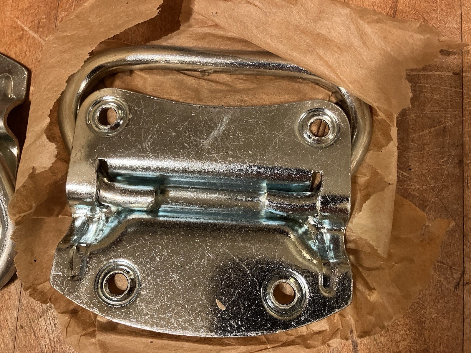 NOS Vtg. 3 Pairs Stanley 1205 US2C Steel Zinc Plated Chest Handles No. 3 1/4 USA
