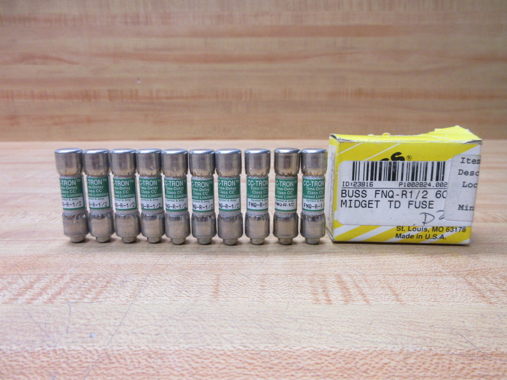 Buss FNQ-R-1/2 Bussmann Fuse Cross Ref 1CT93 (Pack of 10)