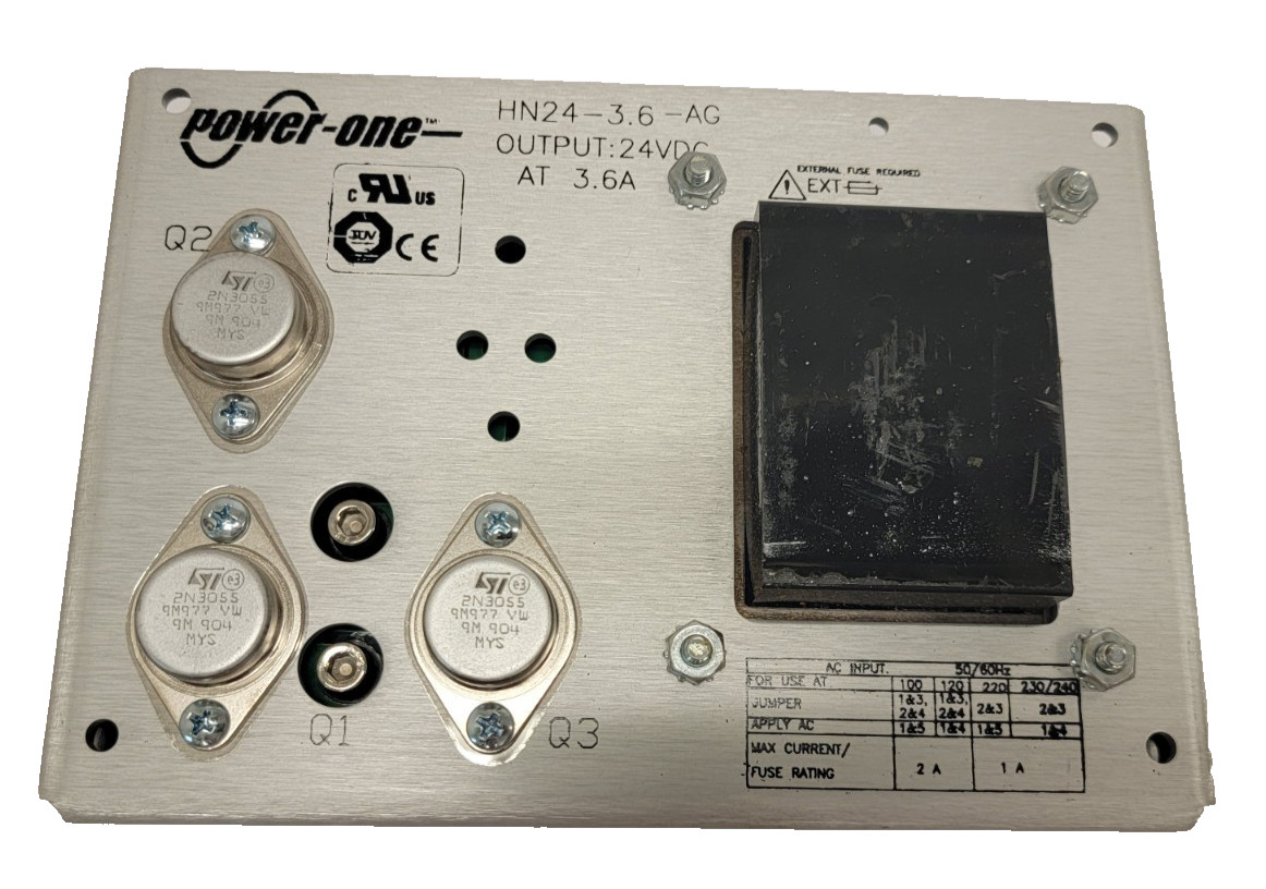 Power-One HN24-3.6-AG Power Supply, AC-DC,24V,3.6A,100-264V In, Open Frame