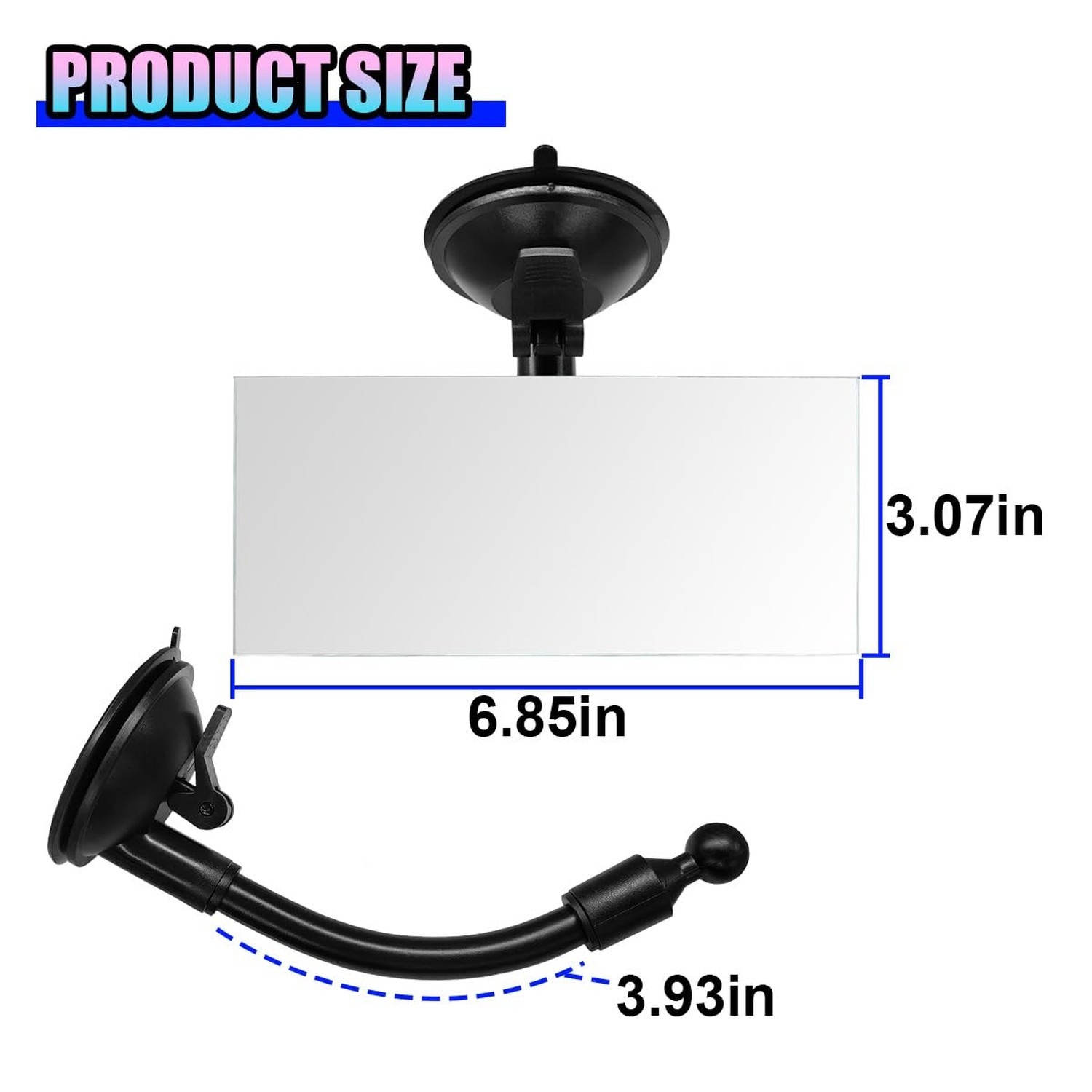 Baby Car Rearview Mirror with Suction Cup, 360 Degrees Wide Angle Automotive …