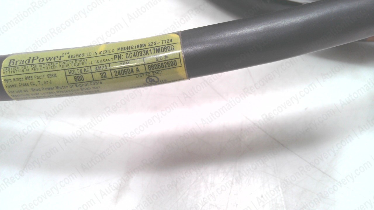 BRAD POWER CC4033K17M080G DOUBLE ENDED CABLE #351077