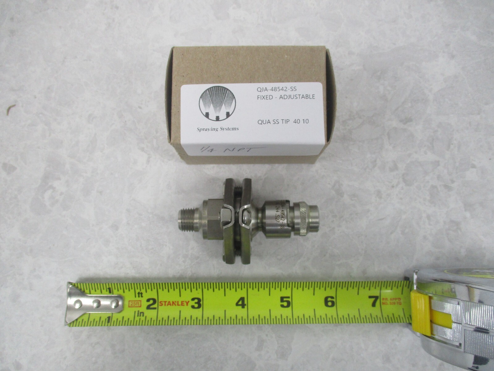 SPRAYING SYSTEMS CO. QJA-48542-SS, FIXED ADJUSTABLE, QUA SS TIP 40 10, V0817