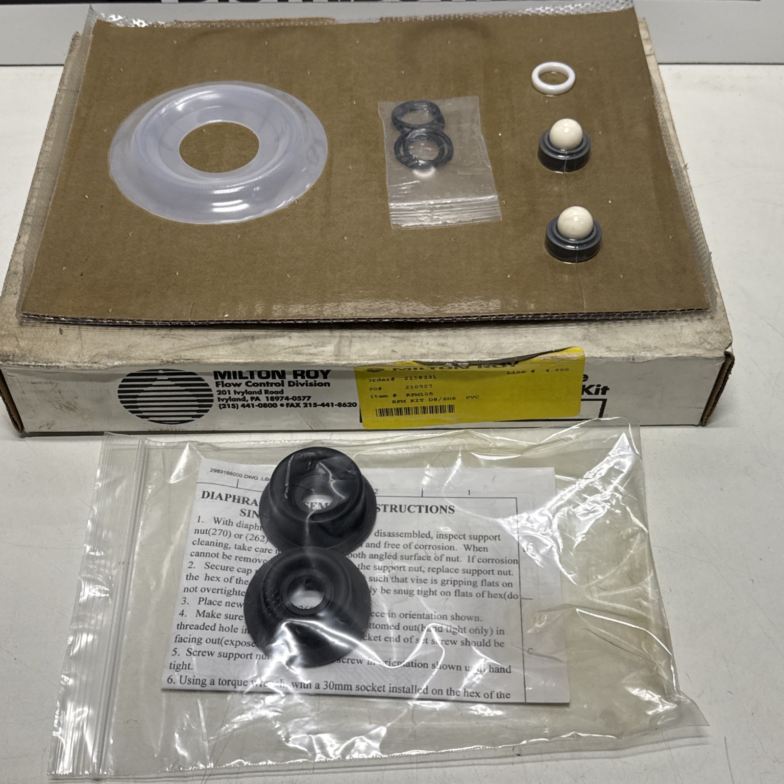 MILTON ROY RPM105 RPM KIT D8/SD8 PVC NSMP