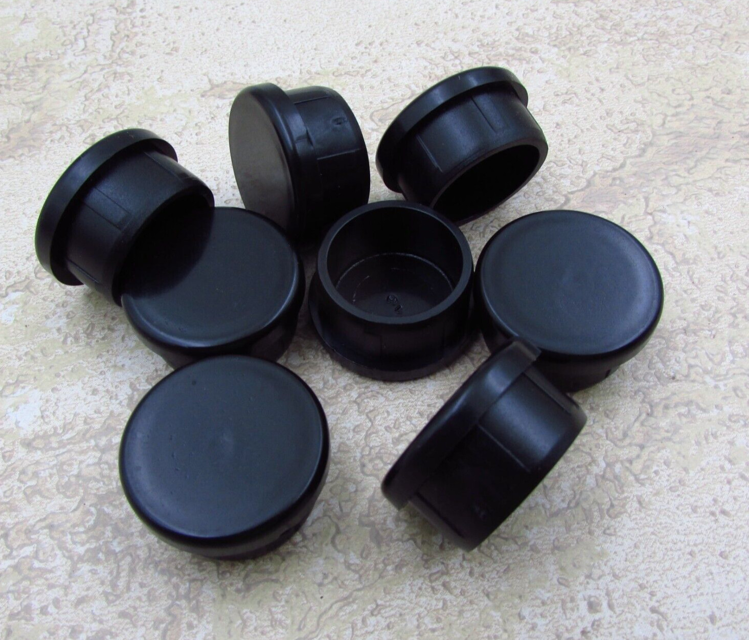 QTY 8 Black 1″ Inch OD, 7/8″ ID, Round Tube End Cap Plastic Insert Plugs
