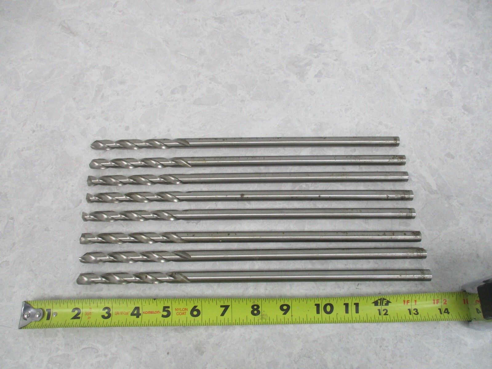 LOT OF 8 MACIDONIA 13/32 HSS DRILLS, 12″ OAL, V0398