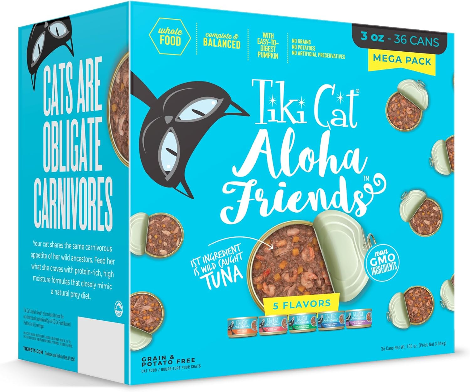 Tiki Cat Aloha Friends Mega Pack, Tuna Favorites, 3 Oz. Can (36 Count)
