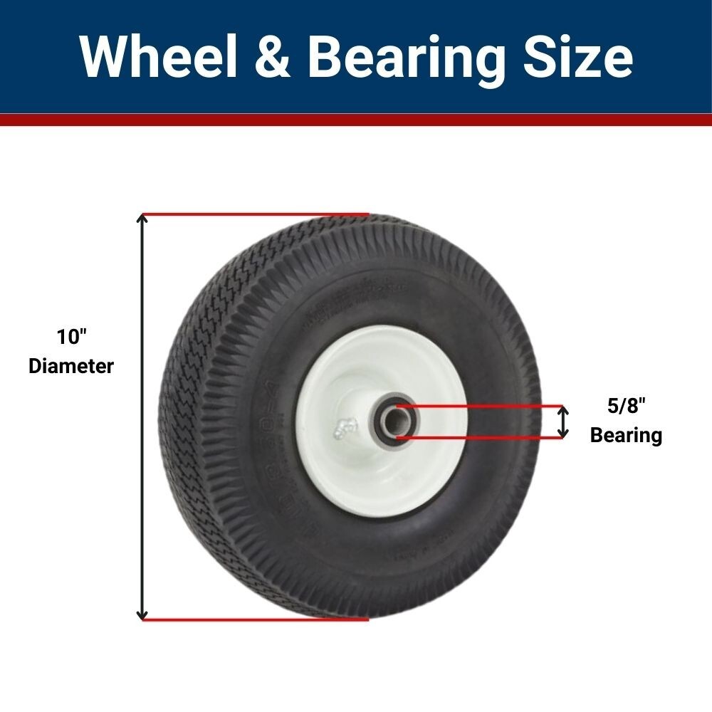 10″ Air-Filled Tire | 4.10/3.50-4 Pneumatic Wagon And Truck Wheel | Offset Hub