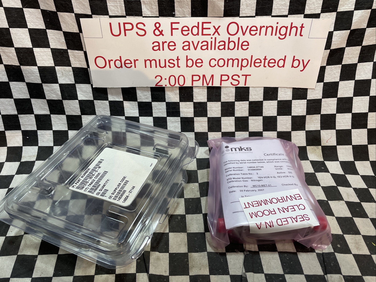 MKS 1480A Mass Flow Controller 1/4″ VCR, 10000 SCCM N2, 1480A-27144, SHIPSAMEDAY