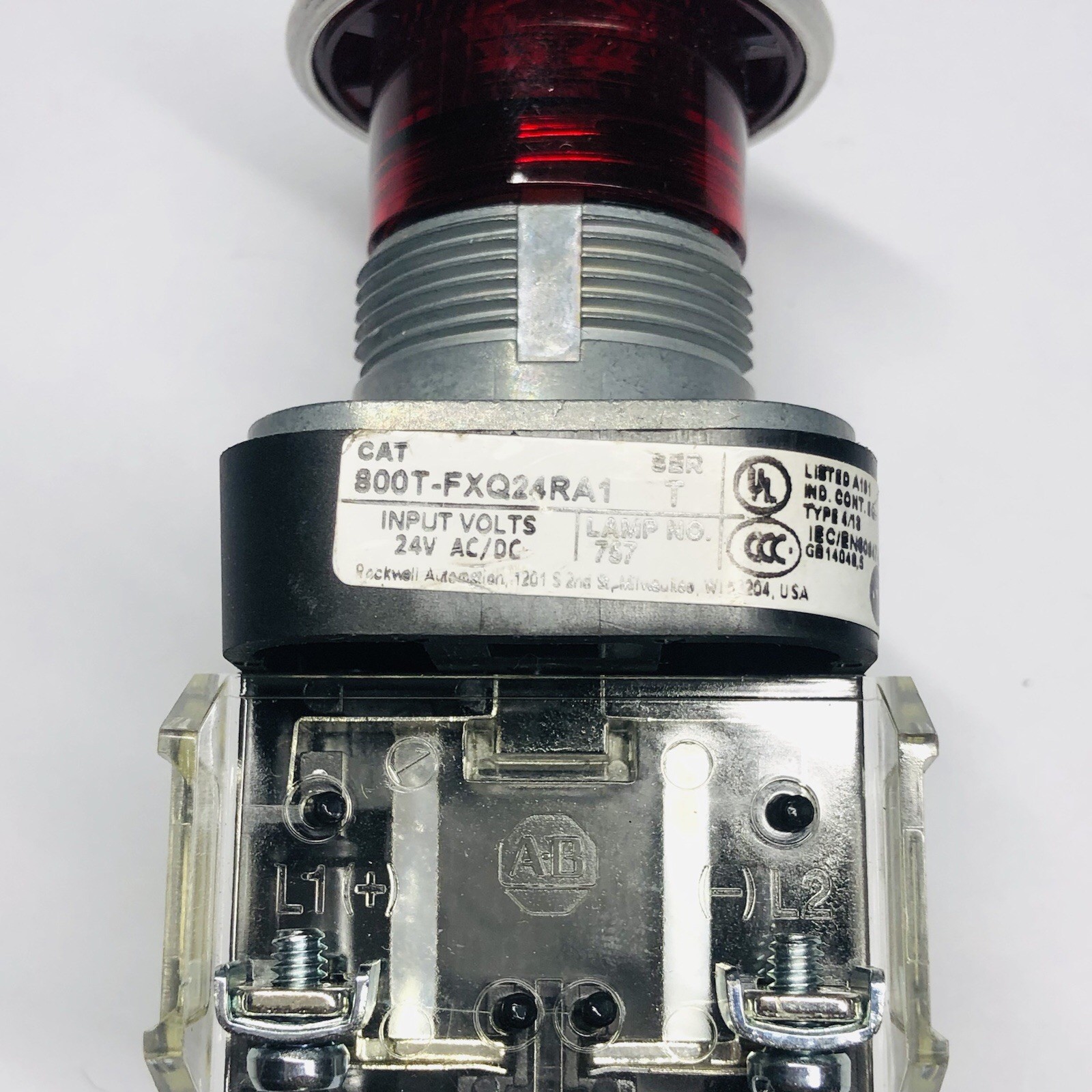 ALLEN BRADLEY PUSH PULL 2 POSITION ILL RED 800T-FXQ24RA1