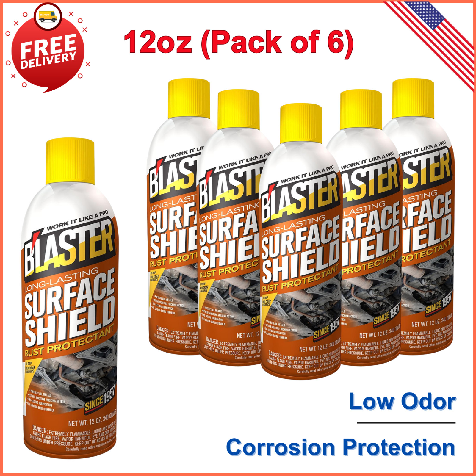 Blaster Surface Shield Corrosion Protection Long Lasting 12 oz Aerosol Pack of 6