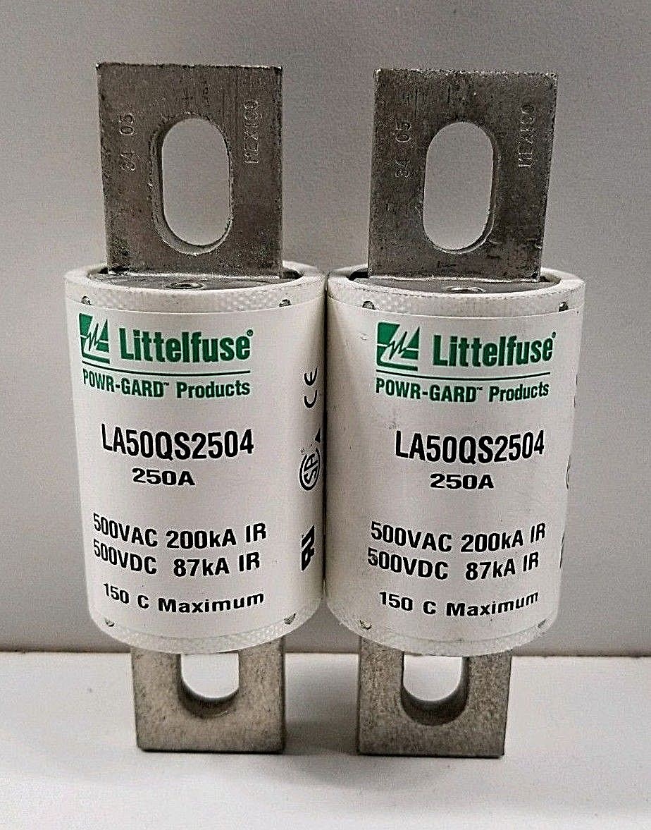LOT OF (2) NEW OLD STOCK! LITTELFUSE 250 AMP 500V SEMICONDUCTOR FUSES LA50QS2504