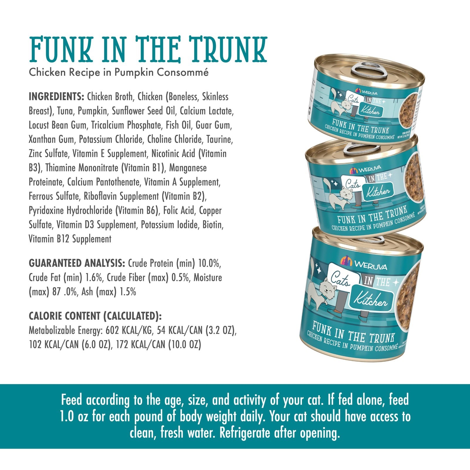 Weruva Cats in The Kitchen, Funk in The Trunk with Chicken in Pumpkin,6oz (24ct)
