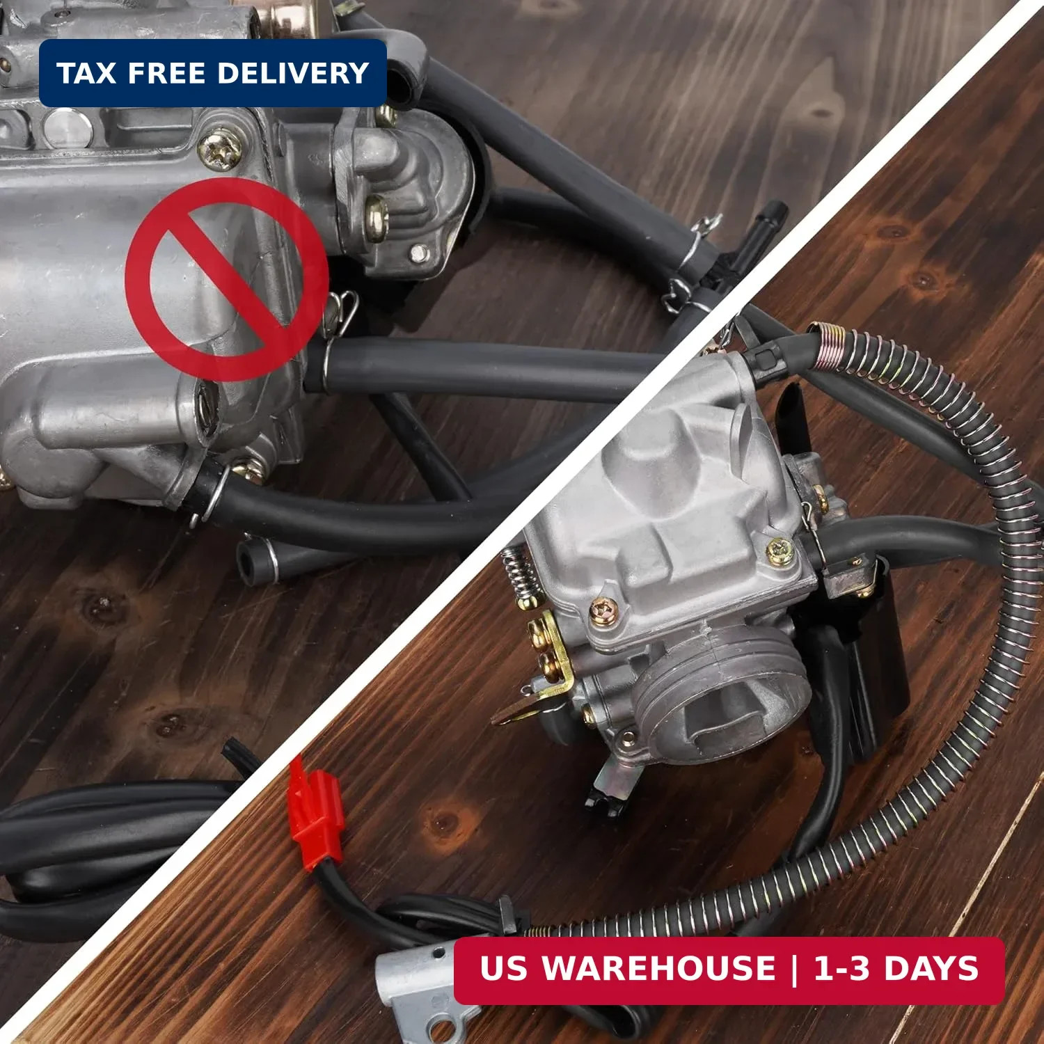 GY6 Carburetor 24mm Carb with Drain Line for 4-Stroke GY6 200cc ATV Go Karts Sco