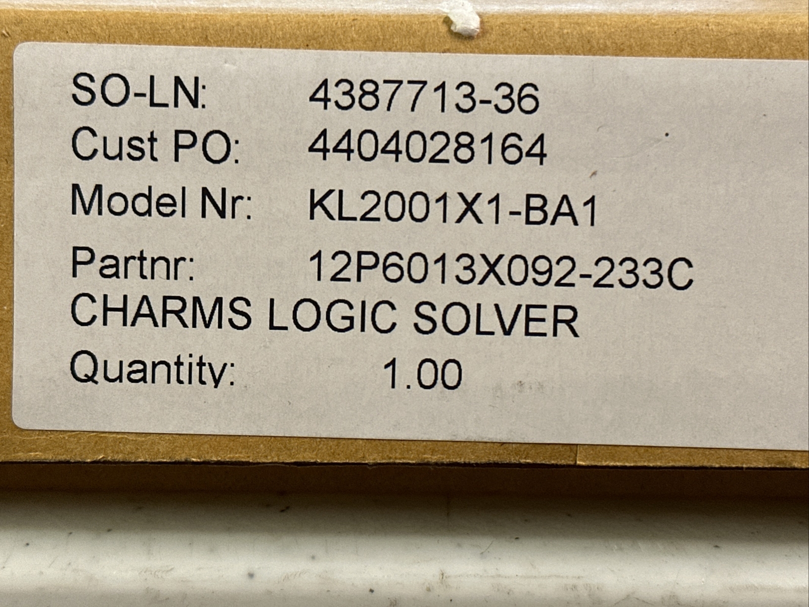 NEW IN BOX! EMERSON DELTAVSIS SMART LOGIC SOLVER KL2001X1-BA1