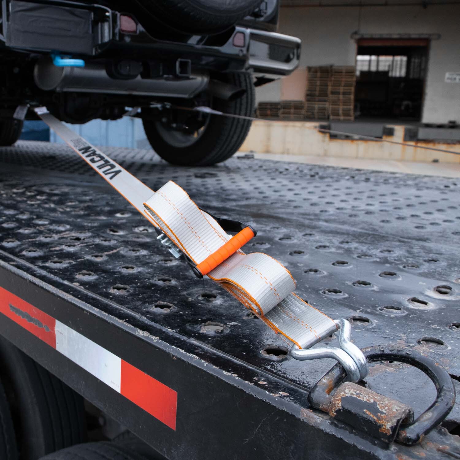 VULCAN Silver Series Axle Strap Tie Down Kit – Wire Hook Ratchet Straps