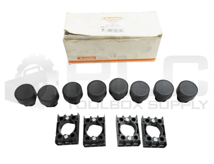NEW BOX OF 8 LOVATO 8 LP2T B102 PUSH BUTTON BLACK *READ*