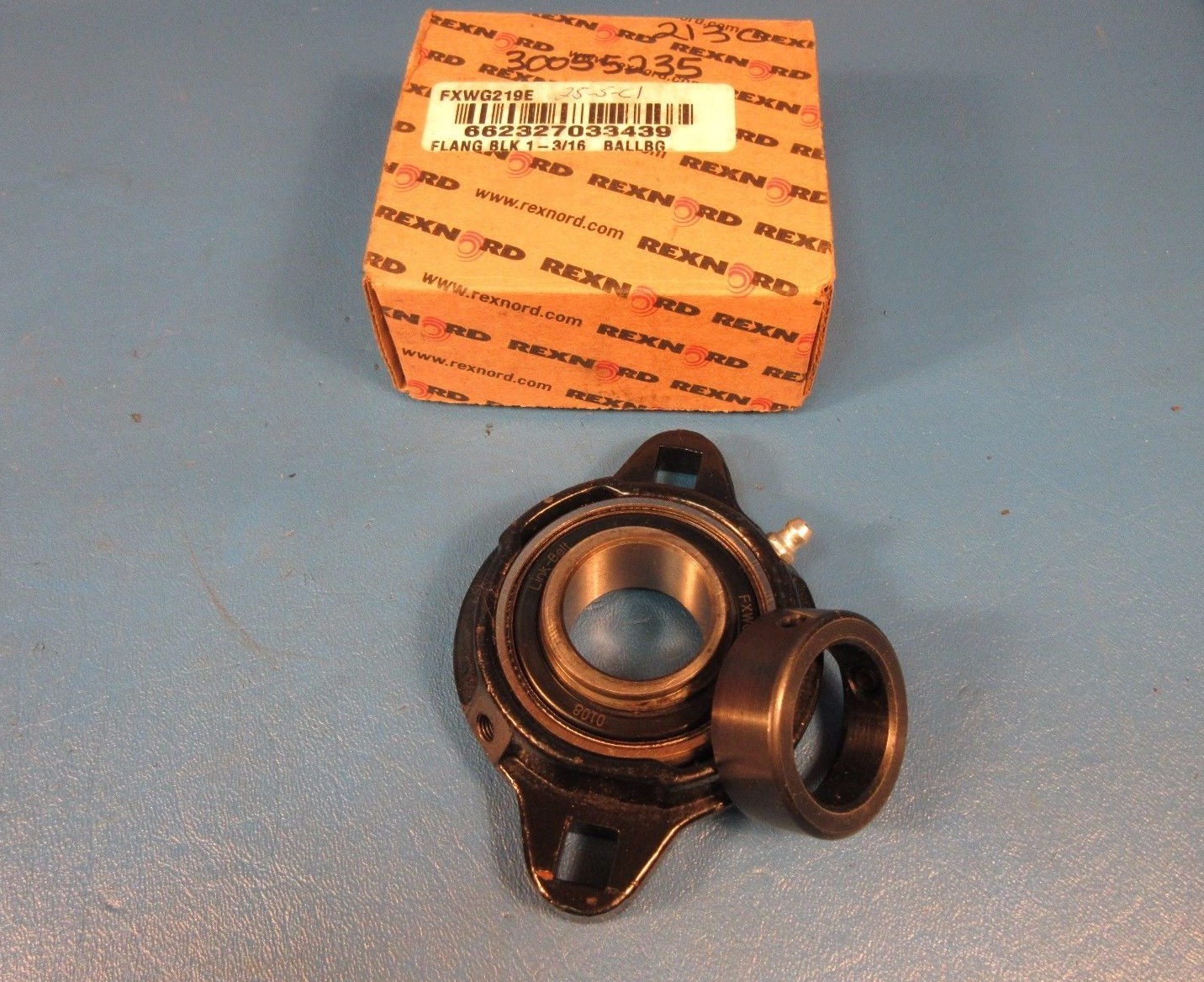 Rexnord FXWG219E, 2-Bolt Flange Bearing, Eccentric Locking Collar; 1 3/16″ Shaft