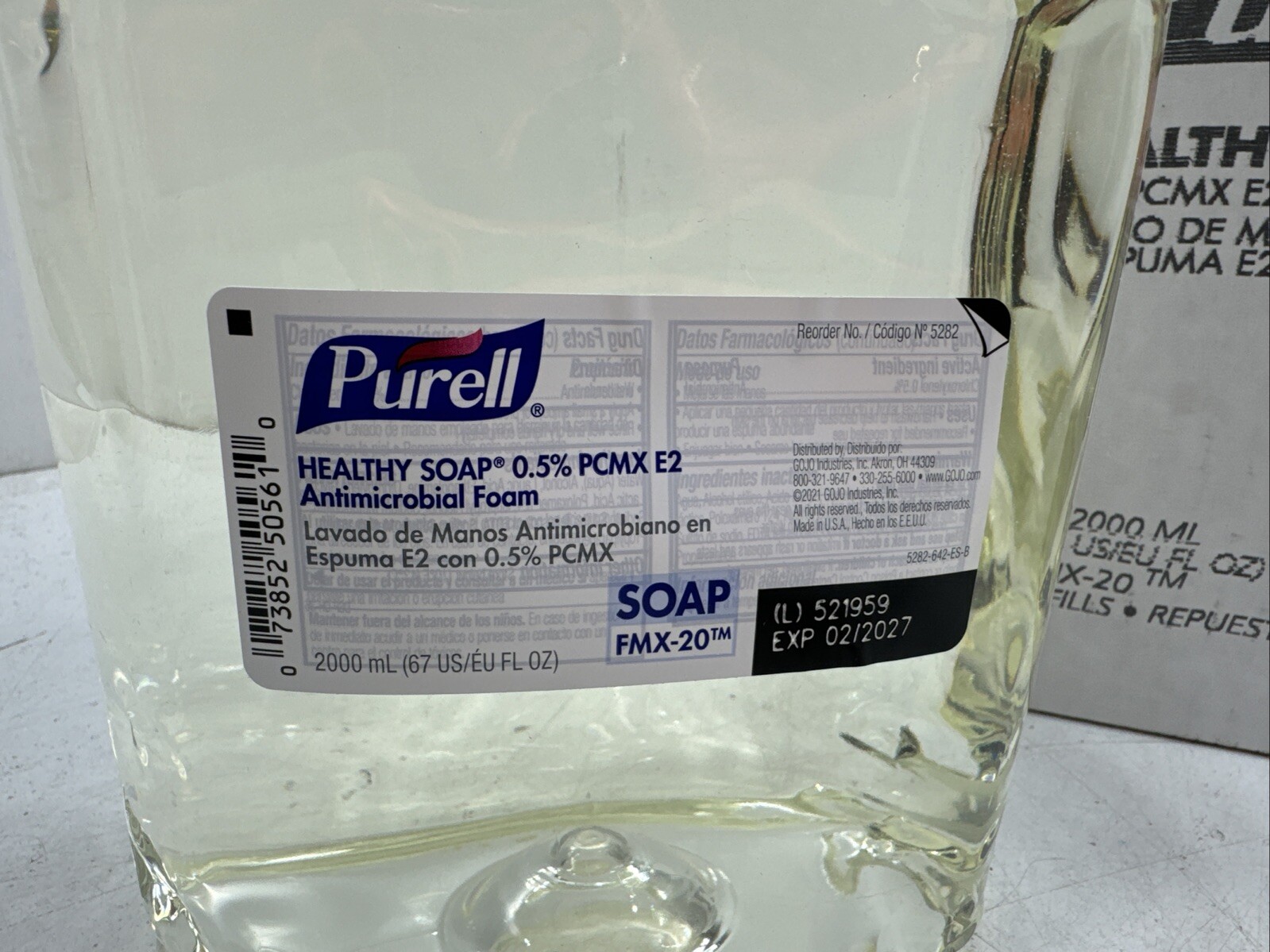 2 Pk 2000ml Purell 5282-02 Health Soap .5% PCMX E2 Anitmicrobial Foam Exp. 11/26