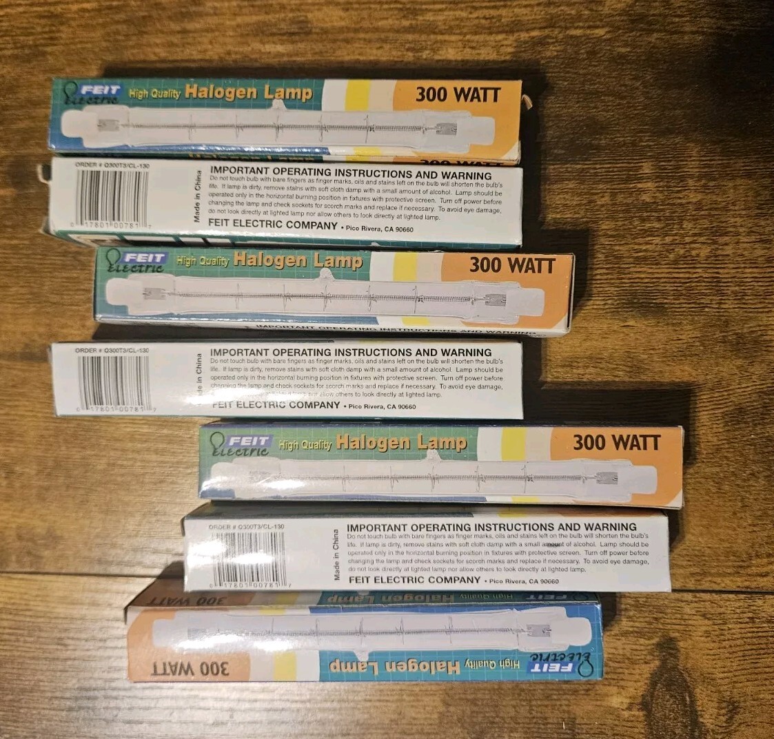 Lot Of 7 FEIT ELECTRIC Q300T3/CL-130V Q300T3CL130V (New In Box) Halogen Lights