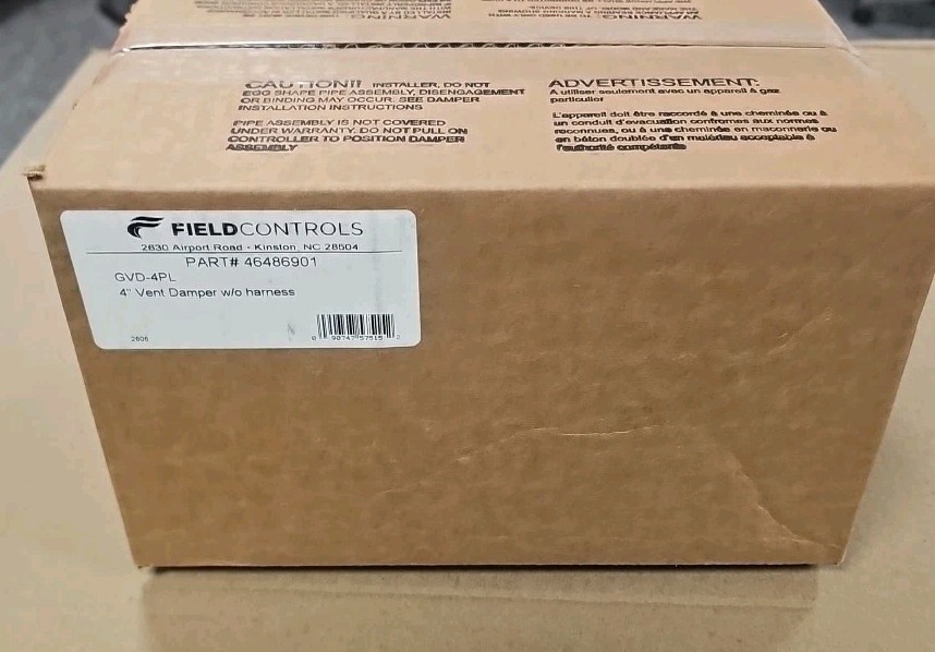 Field Controls Gvd-4Pl Vent Damper, 6-1/16 In L X 8-7/8 In H, Ss