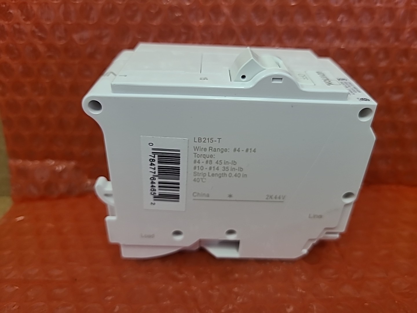 Leviton LB215-T 2-Pole Plug-On Standard Branch Circuit Breaker, Thermal