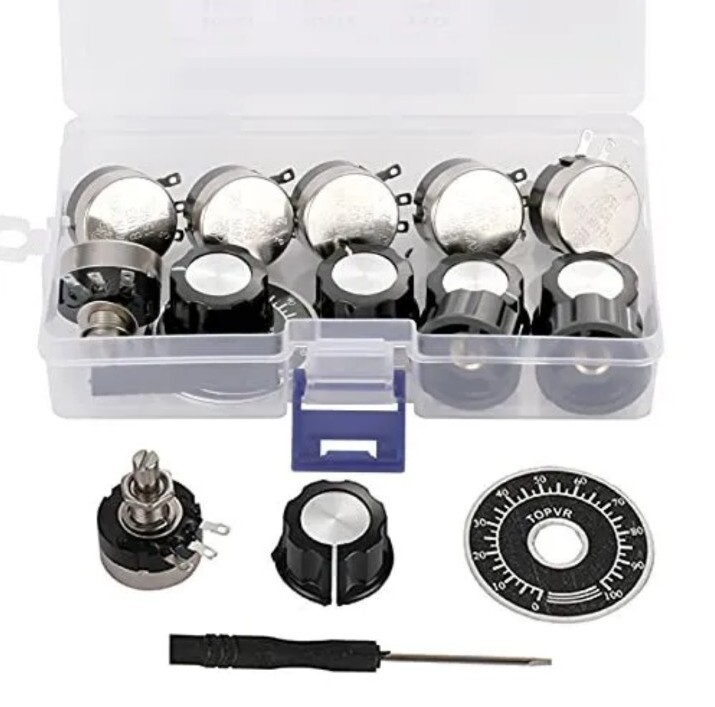 Molence 6PCS RV24YN20S Single Turn Carbon Film Rotary Potentiometer Kit 100 5…