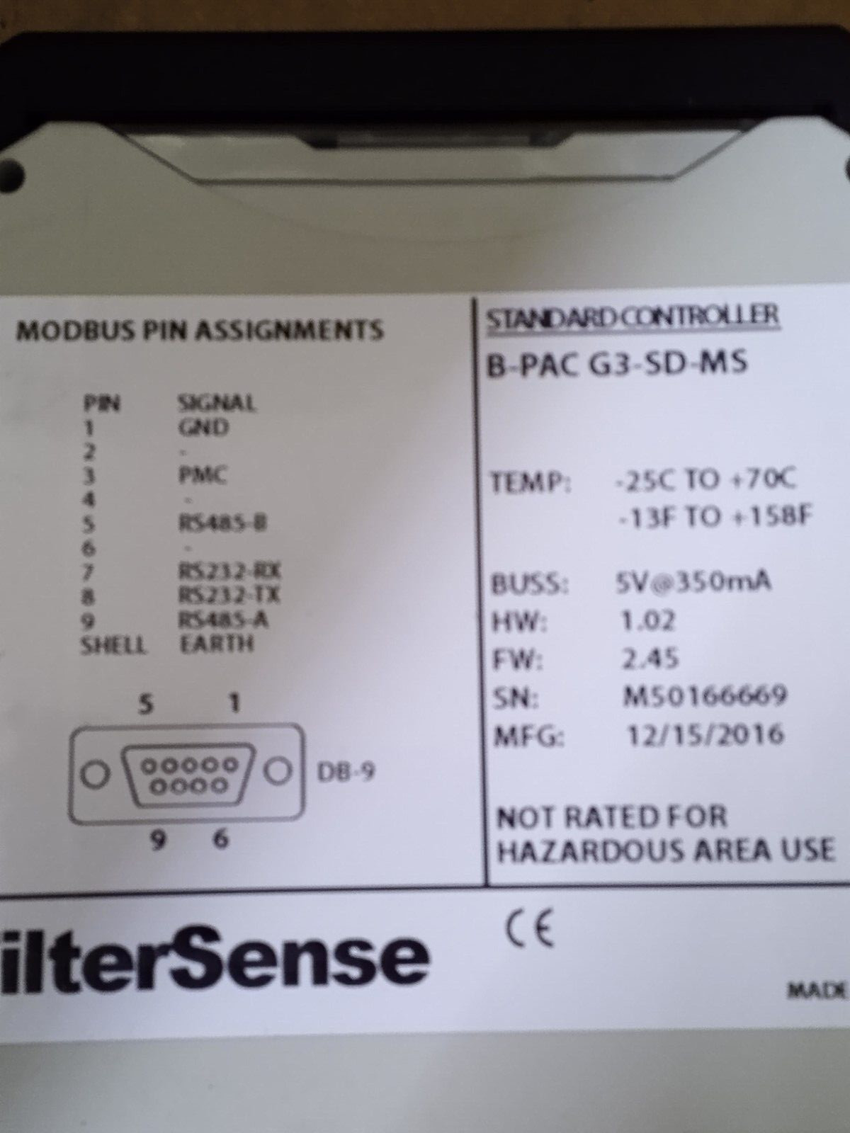 IntelliPULSE By FilterSense B-PAC G3 MICS Used In Dust Collector See Description
