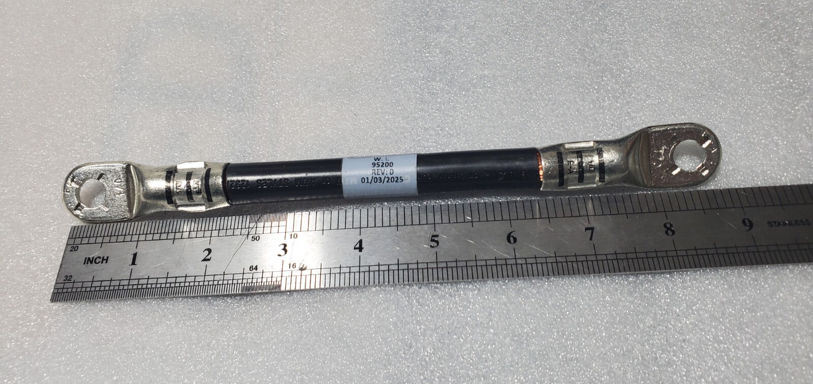 Lot 4 W. I. 95200 P45 1/0 Battery Cable 8 in Smoke 00 Gauge