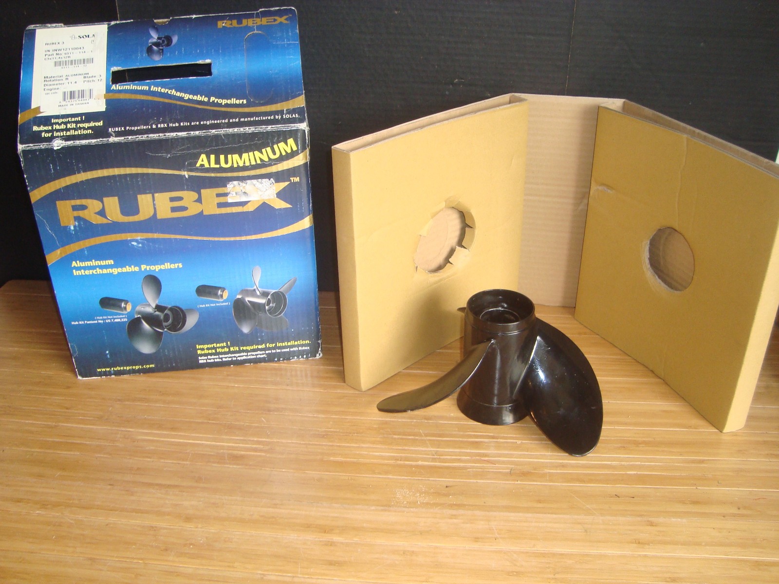 Solas 9311-114-1 Rubex 3 Aluminum 3-Blade Propeller C3x11.4x12R FloTorq & Vortex