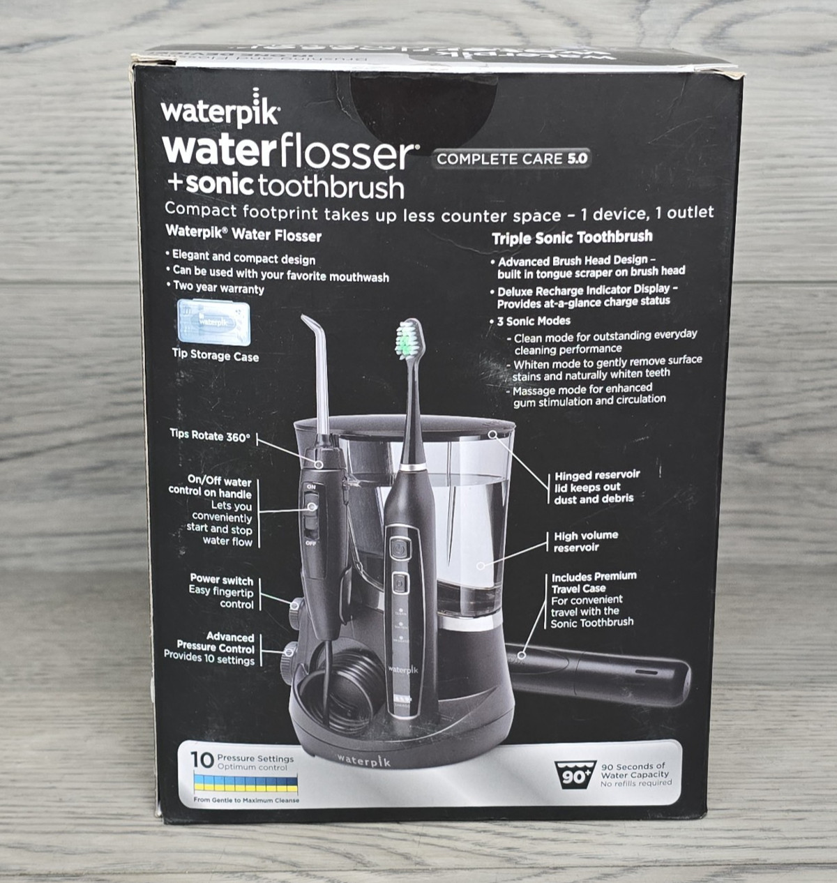 Waterpik Sonic 5.0 (WP-862W) Complete Care Water Flosser + Sonic Toothbrush