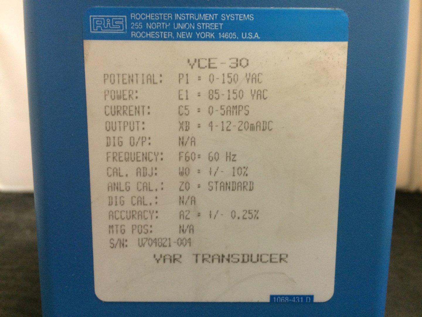 NEW Rochester Instrument Systems VCE-30 VAR Transducer