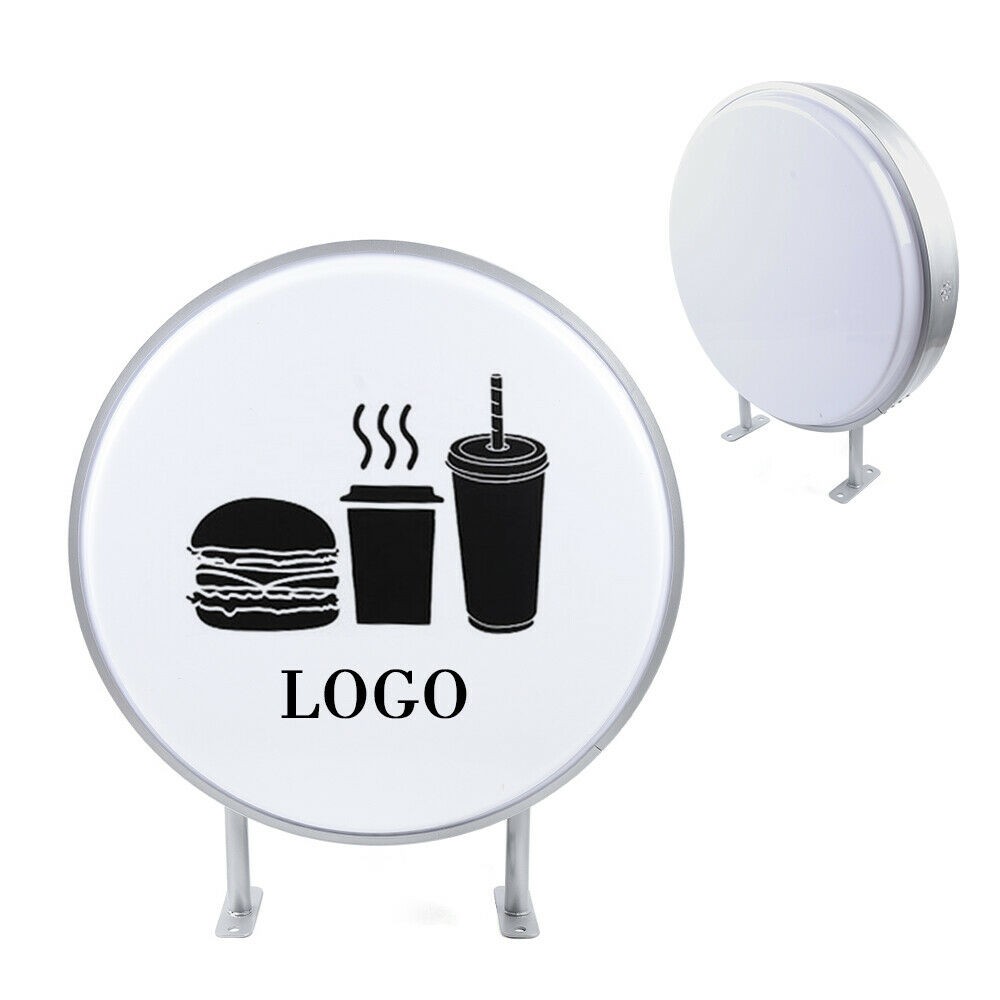 24in LED Double Sided Round Light Outdoor Advertising Projecting Light Box Sign