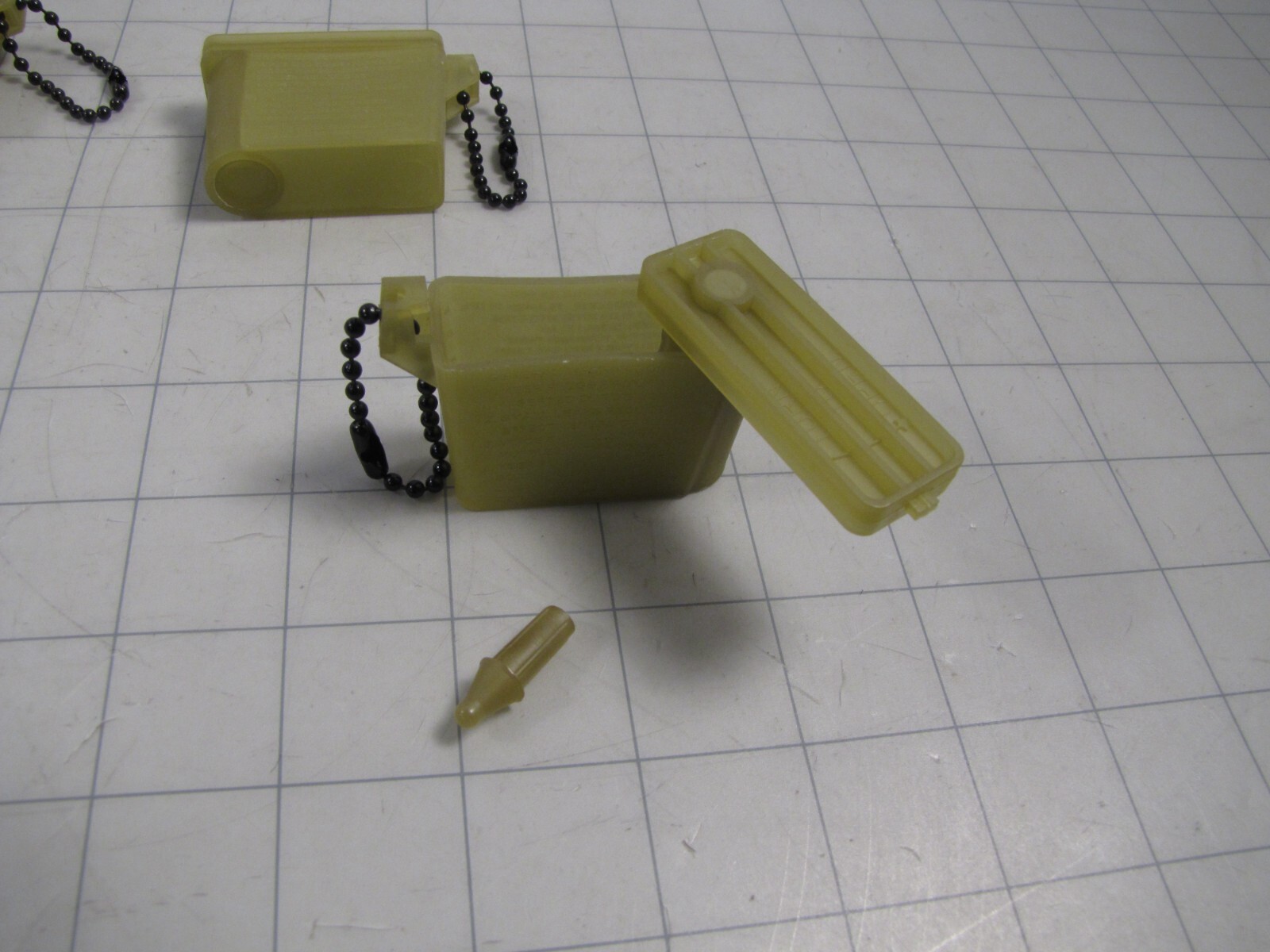 3-pack CW Resources Ear Plug Case with Inserter Military Style w/ Chain NEW