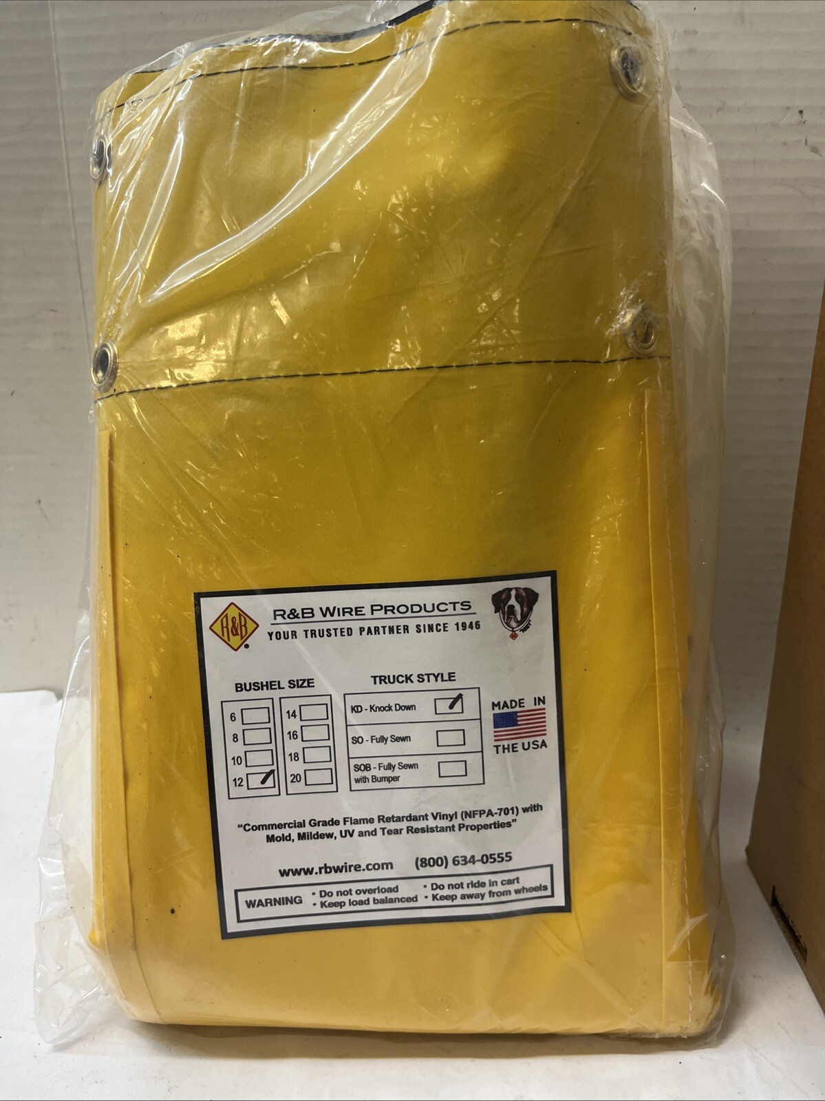 R&B Wire Products Bushel 12 , Truck Style KD- Knock Down Vinyl Only
