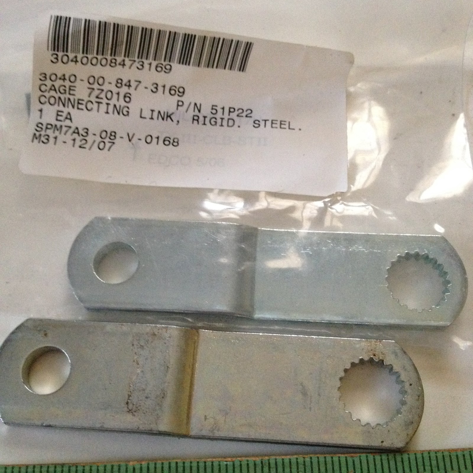 QTY 2 PARKER RIGID CONNECTING LINK 3706, 51P22, M939, M-915, M-916A1