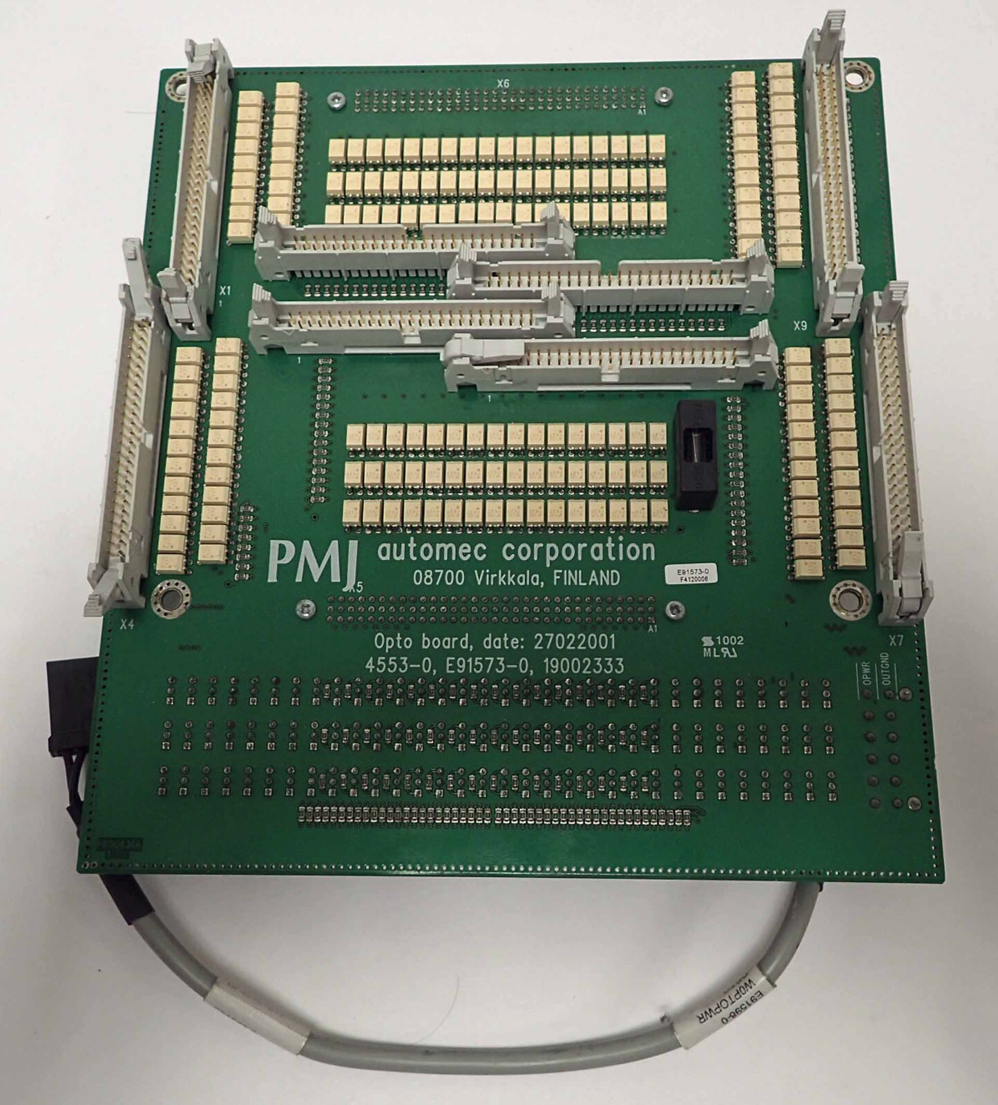 PMJ AUTOMEC CORPORATION 4553-0, E91573-0, 19002333 08700 OPTO BOARD W/ CABLE