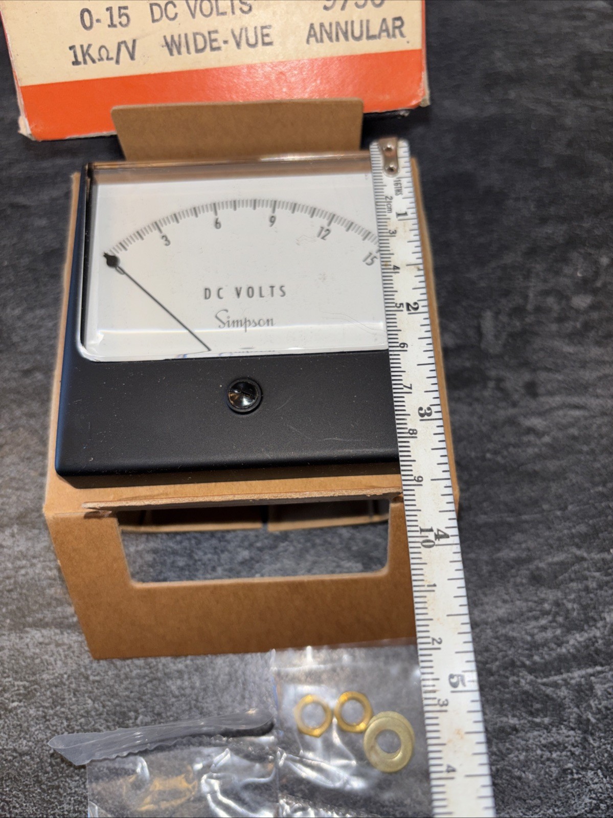 Simpson Model 1327 DC Volts Panel Meter 0-15V Analog Gauge Vintage #9750 NOS #I