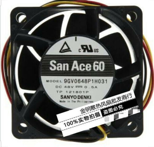 1 pcs Sanyo San Ace 60 6038 6CM 9GV0648P1H031 48V 0.5A high air volume fan