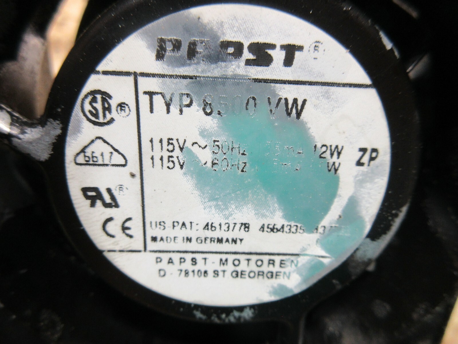PAPST FAN UNIT TYP 8500VW 12W ZP
