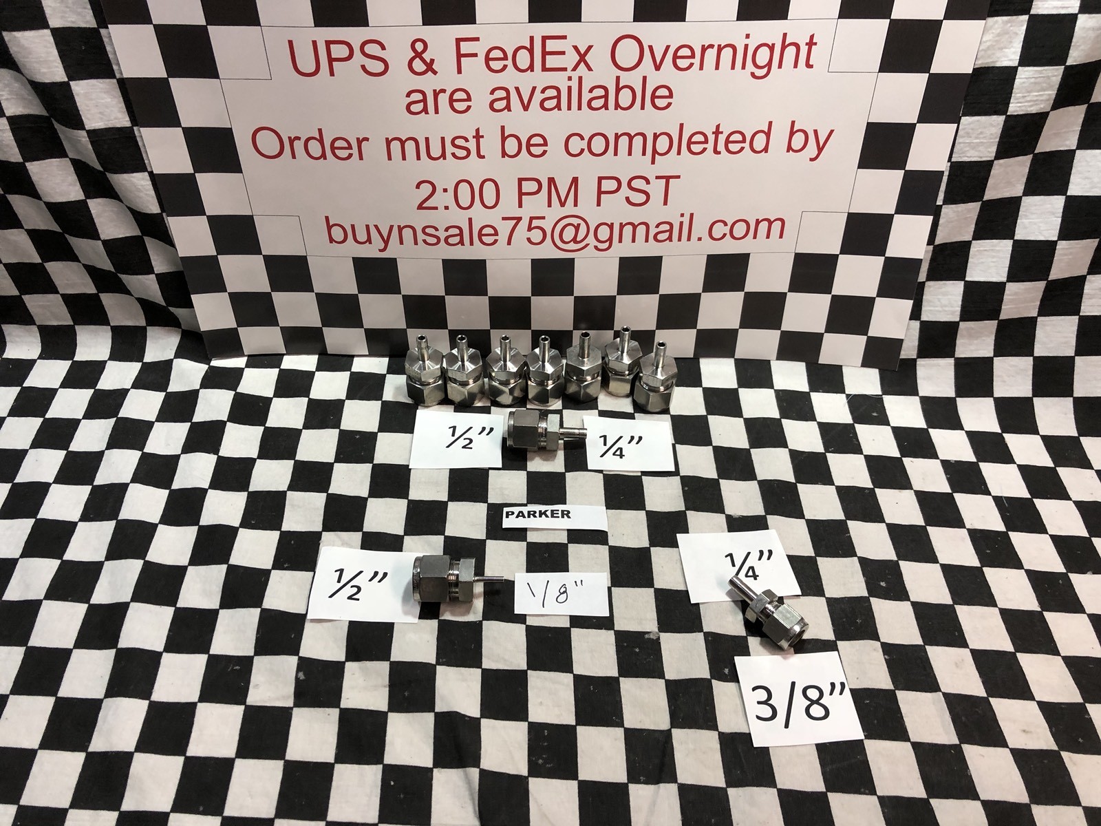 10X PARKER REDUCER 1/8″ – 1/2″ TUBING, 6TUR4-316, 8TUR2-316, 4TUR8-316 #1622C6