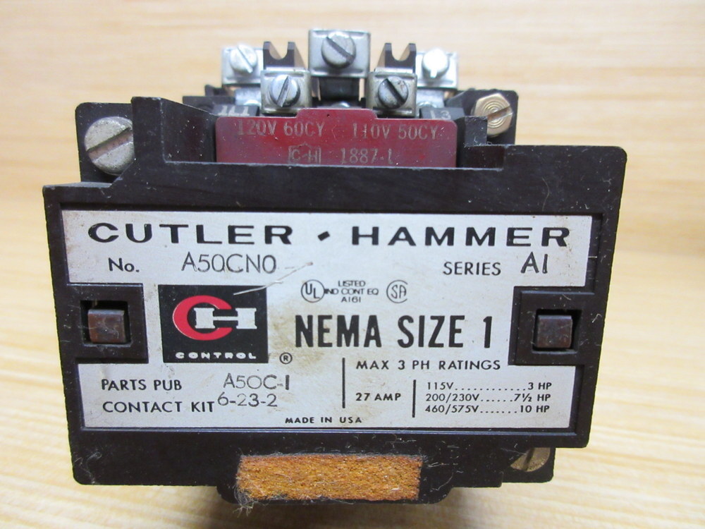 Cutler Hammer A50CNO Eaton Starter A50CN0 W/O Overload Relay