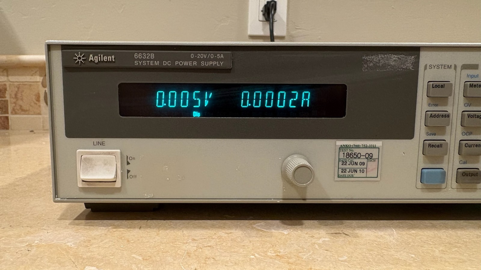 Agilent 6632B 100W High Performance DC Power Supply 0 – 20V 5A GPIB RS-232