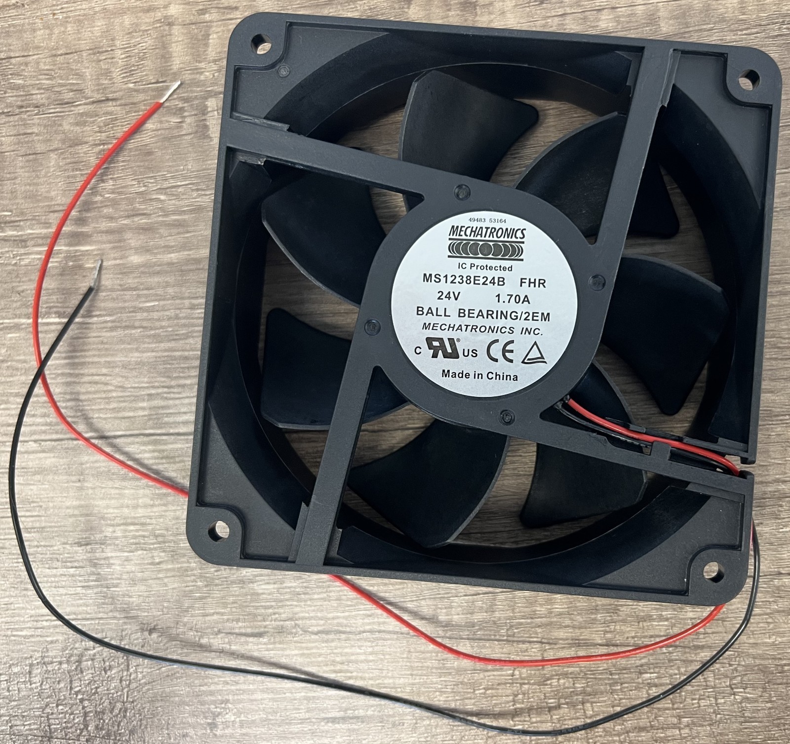 Mechatronics MS1238E24B1+6-FHR-2EM Tubeaxial Fan – 24VDC – Square 120mm L x 1…