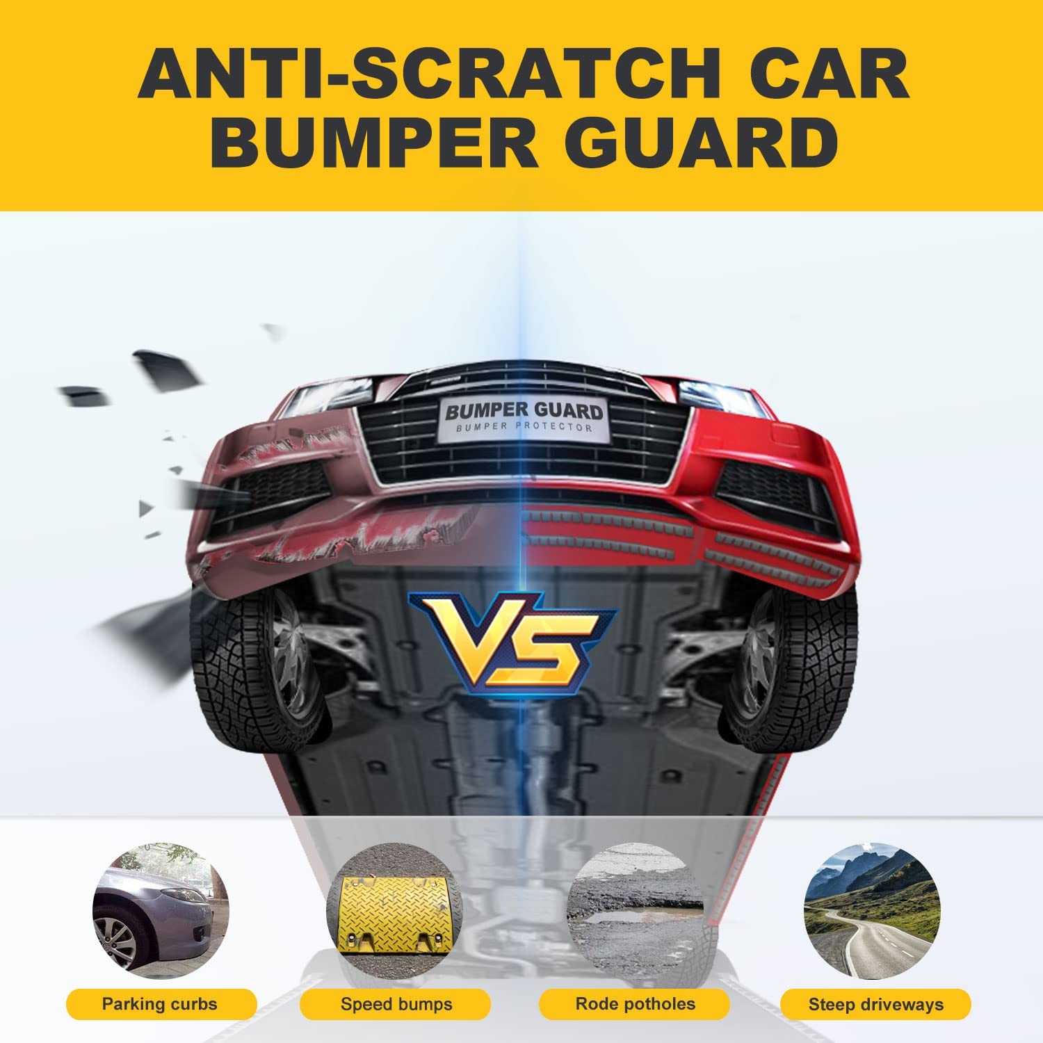 Bumper Scrape Guard for Cars, 8 Pack Front Bumper Scrape Guard Anti-Scratch U…