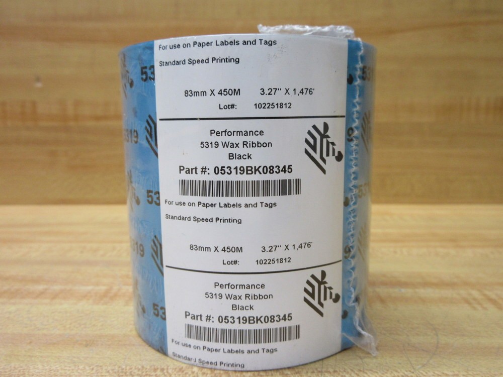 Zebra Performance 5319BK08345 Wax Ribbon 5319 (Pack of 6)