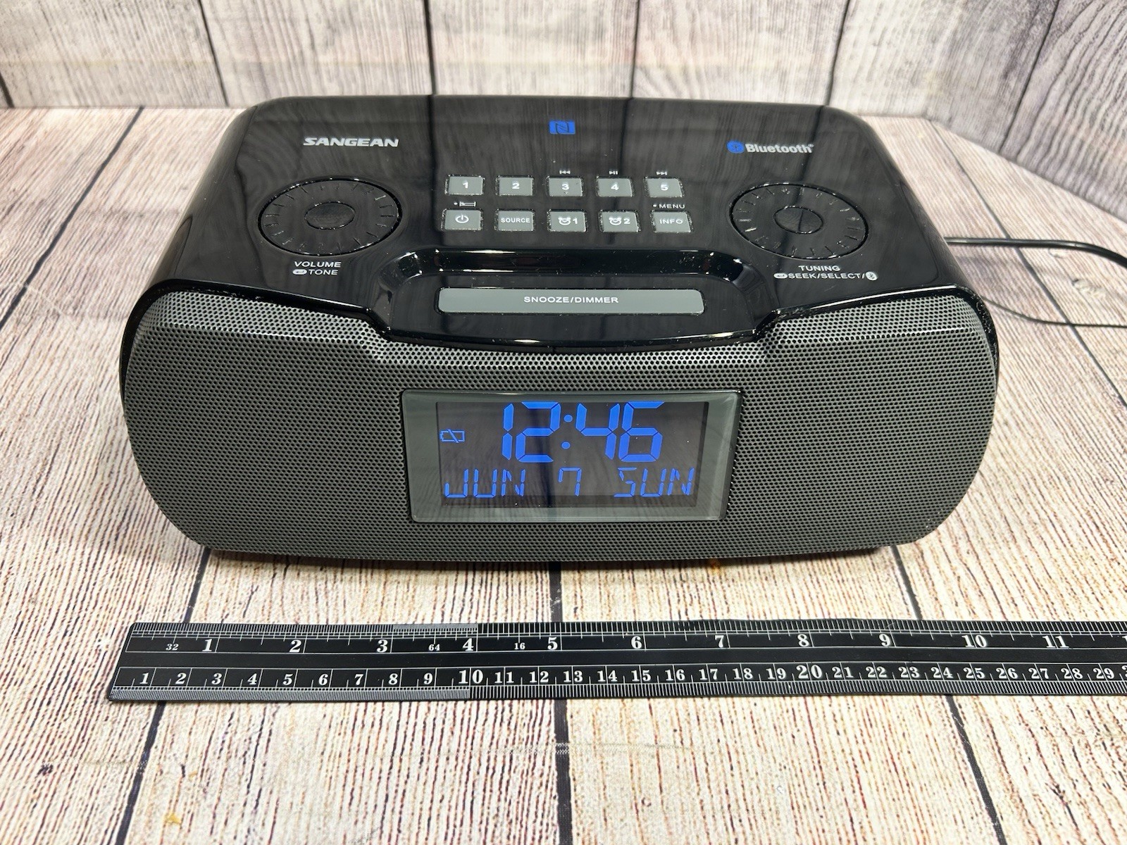 Sangean RCR-20 Bluetooth Alarm Clock Radio AM FM Dual Alarm Tested Works